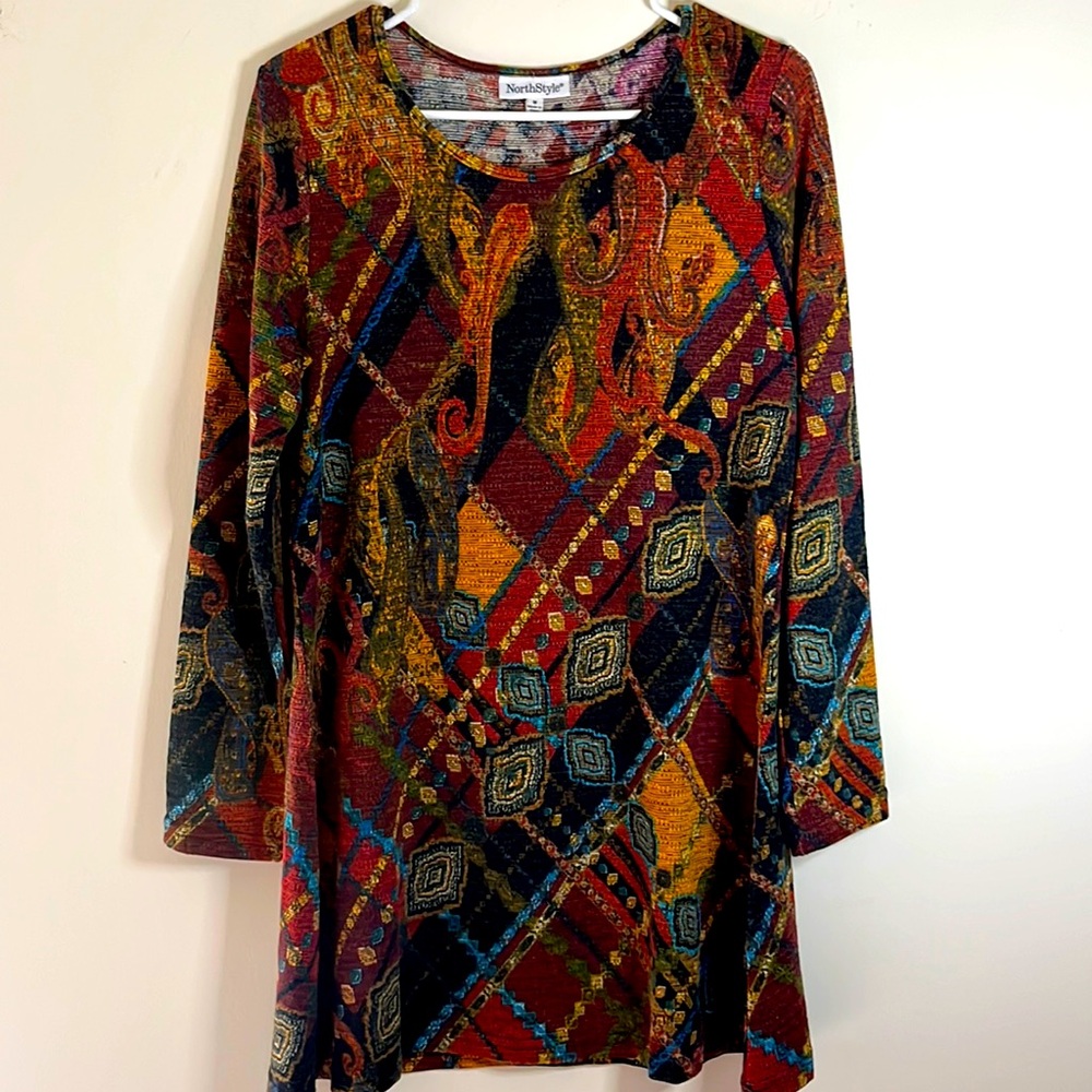 Vintage Y2K boho western print dress